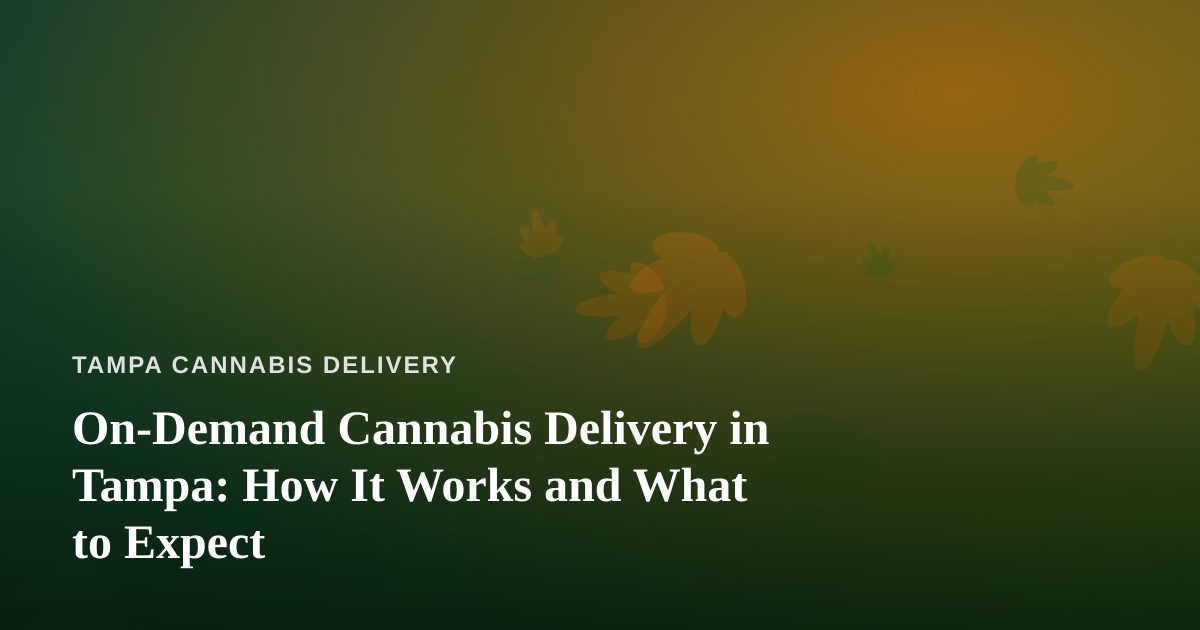 On-Demand Cannabis Delivery in Tampa: How It Works and What to Expect