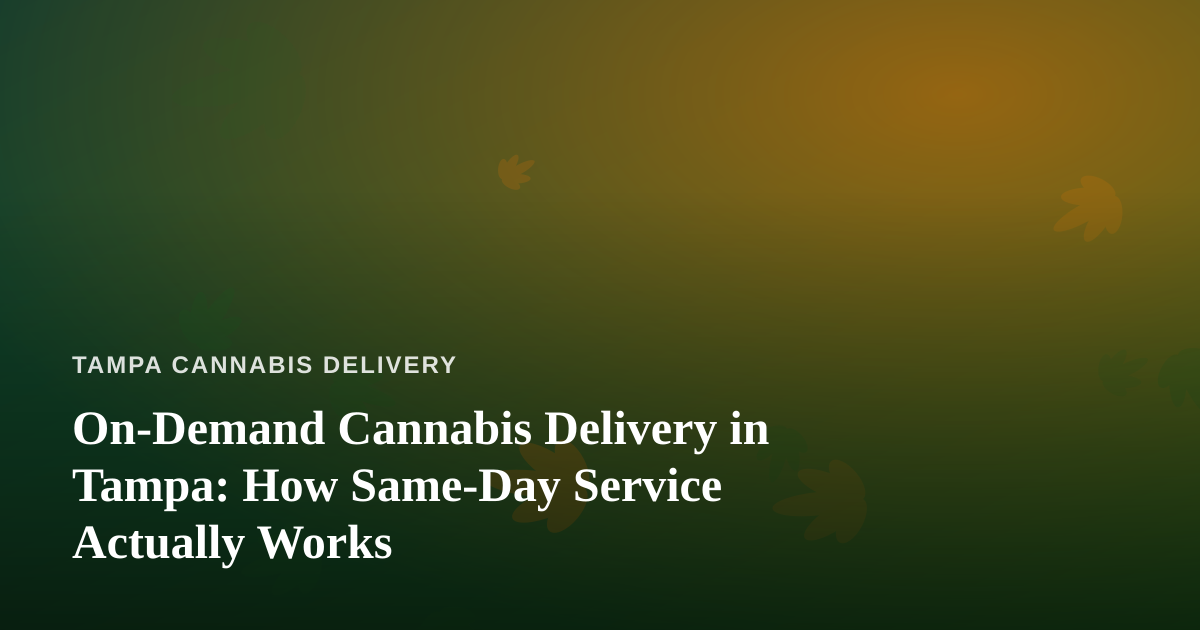 On-Demand Cannabis Delivery in Tampa: How Same-Day Service Actually Works